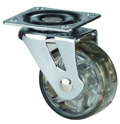 Roulette StrongCastors TOP, diamètre 50 mm transparente foncée, sans frein